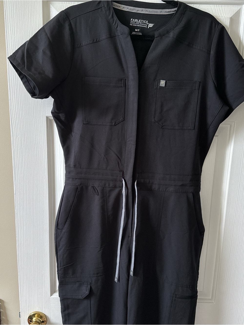 Fabletics Black Women's Wide Leg Scrub Jumpsuit